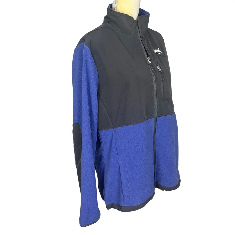 Everlast Sport Women's Full Zip Fleece Jacket Purple Charcoal Black/Gray Size XL